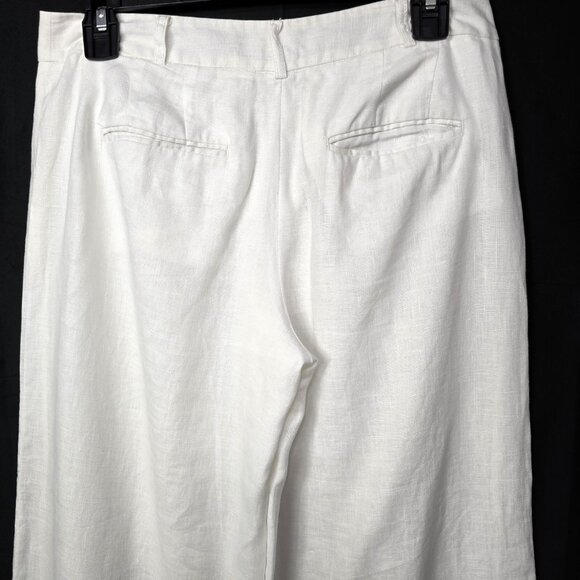 Michael Kors Women’s 100% Linen Wide-Leg Pants Off-White Size 2 - Picture 11 of 14